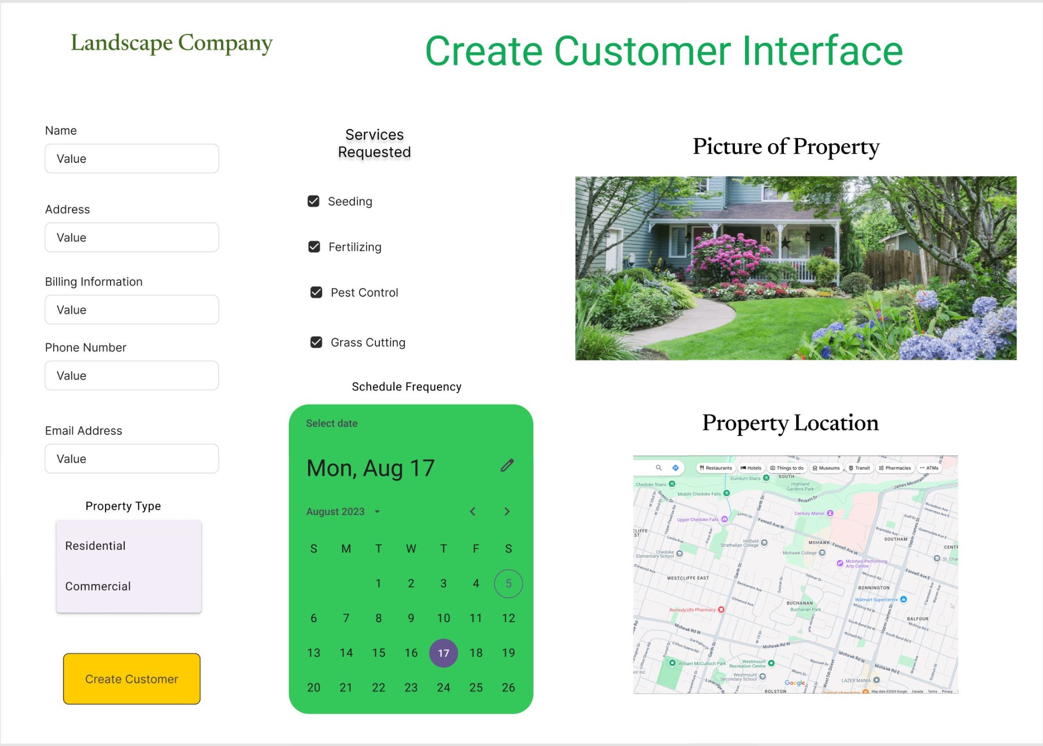 Create Customer Interface